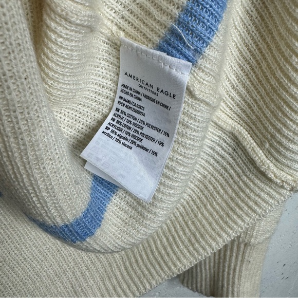 American Eagle Deep V-Neck Striped Colorful Pullover Swater Med - Picture 6 of 7